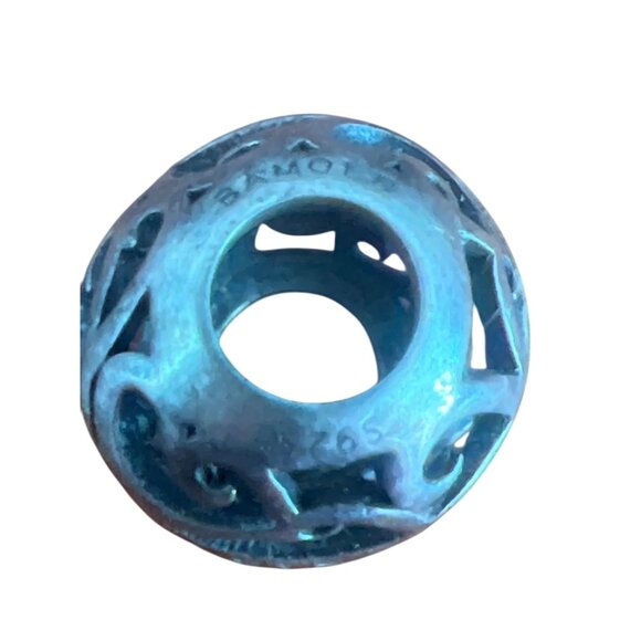 Pandora Sterling Silver Charm Bead I Love You Filagree Bamoer Round 3/8" 1.37g - Picture 3 of 5